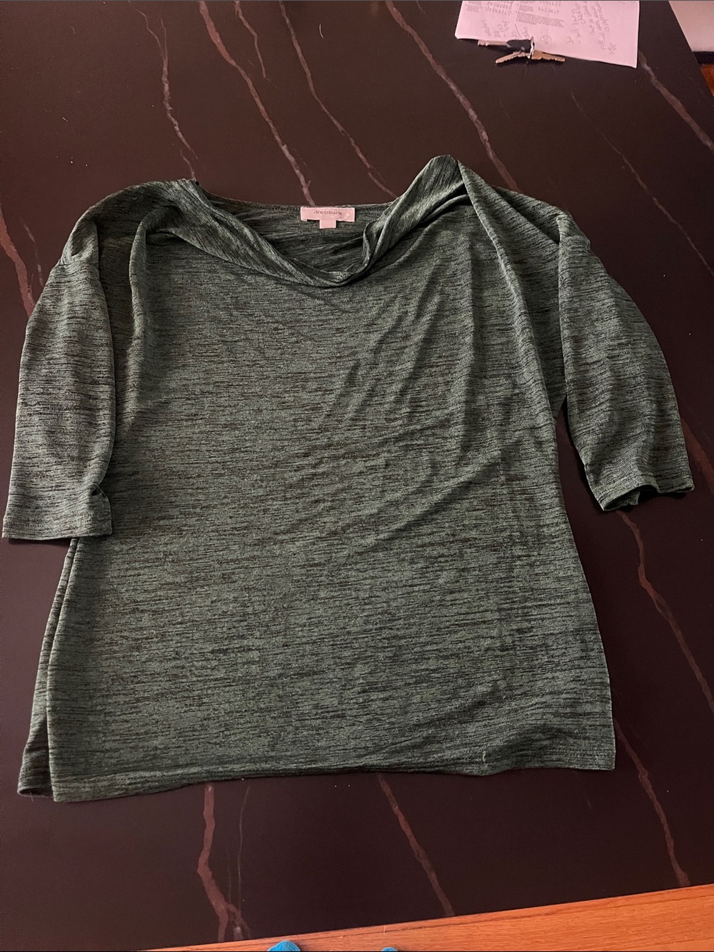 Women’s Dress Barn Heathered Green Cowl Neck Top